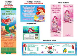 Ariel The Little Mermaid Birthday Party Ticket Invitations Supplies Favors