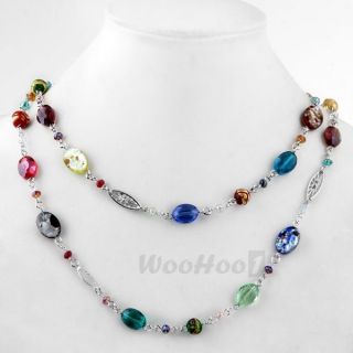 Multi Color Glass Bead Necklace