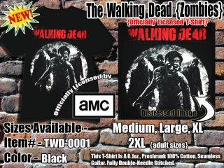 The Walking Dead Zombies Licensed Black T Shirt Sizes M L XL 2XL