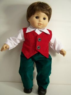 8PC Christmas Caroling Matching Doll Clothes for Bitty Baby Boy Girl Twin Debs