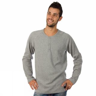 Nike Thermal Yarn Dye Henley s Grey T Shirt Mens Fashion New