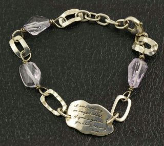 BB Becker 925 Sterling Silver Amethyst Bead Exodus Christian Chain Bracelet