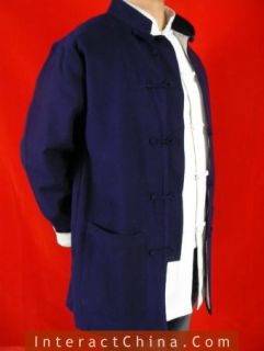 Blue Linen Kung Fu Martial Arts Jacket Shirt 113