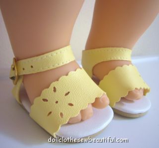 Apryl Doll Clothes Fits Bitty Baby Twins Yellow Sandals Shoes