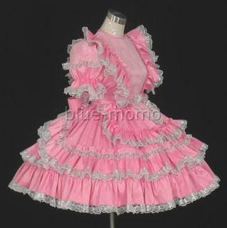 Sissy Dress Pink Satin Ruffles Lace Adult Baby 19