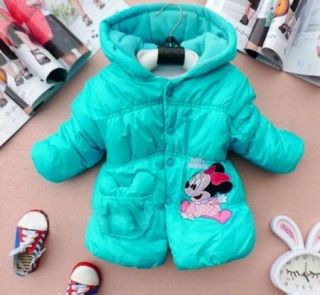 Girls Kid Minnie Mouse Winter Coat Warm Jacket 2 6Y Outwear Hooded Snowsuit Xmas