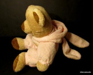 Ty 12" Pink Bunny PJs Tan Pluffies Teddy Bear Love to Baby Stuffed Toy