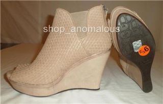 New UGG Australia Hamra Tan Leather Peep Toe Booties Boots Shoes Sz 10 $295