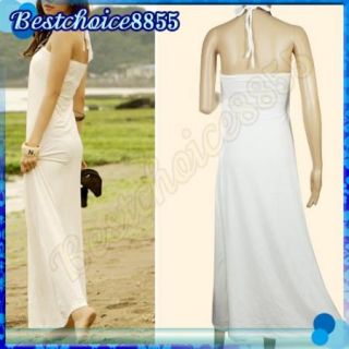 Sexy Womens Beach Tie Neck Wooden Beads Design Skirt Maxi Boho Halter Long Dress