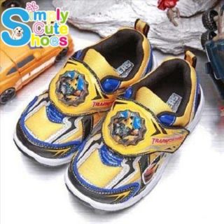 Transformers Boys Kid Light Up Sneakers Shoes LED Yellow TF5132