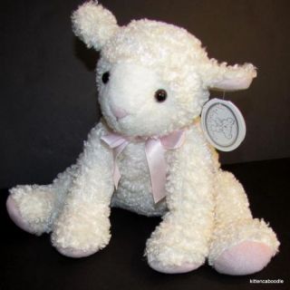 Koala Baby Lamb Plush Toy Ivory White Pink Bow