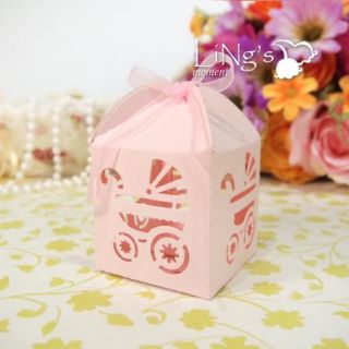 Laser Cut Carriage Gift Candy Bomboniere Boxes Wedding Party Favor Baby Shower