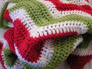 Chevron Handmade Crochet Baby Blanket Afghan Shawl Wrap Ripple Christmas Vanna