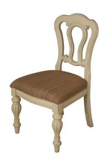 Cottage Antique White Finish Dining Chair w Padded Seat Set of 2 CA11011