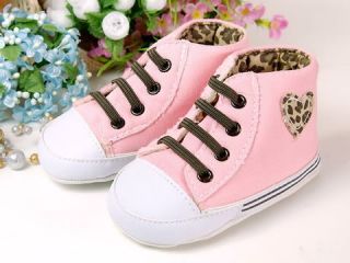 New Baby Girl Pink Leopard Tennis Shoes 3M 6M 9M