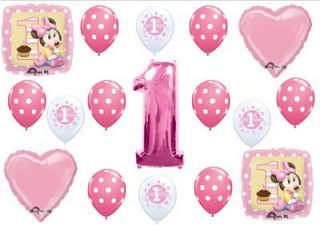 Minnie Mouse 1st First Birthday Balloons Party Supplies