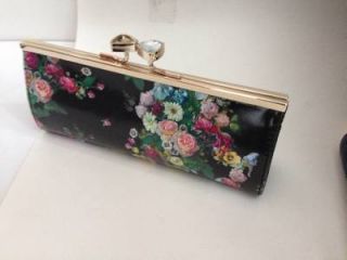 Ted Baker Black Oil Painting Makeup Cosmetic Bag Framed Clutch Wissa Kisslock
