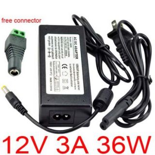 12V 3A 36W DC Power Supply Adapter Transformer for LED Strip Connector