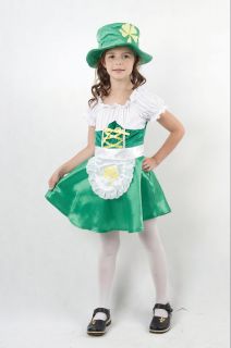 Girls Kids Irish Leprechaun Fancy Dress Costume Large