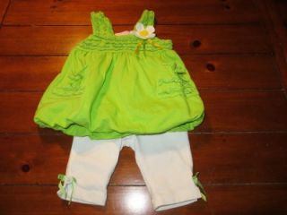 Girls 12 mos Baby Headquarters Lime Bubble Dress Leggings Set