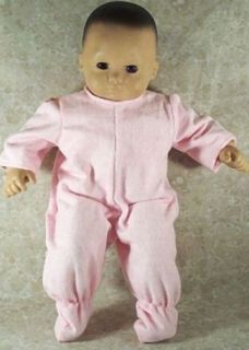 Doll Clothes Baby Fit American Girl 18" inch Footed Pajamas Pink Flannel New