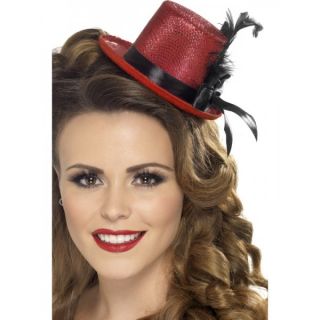 Red Mini Top Hat Ladies Burlesque Fancy Dress