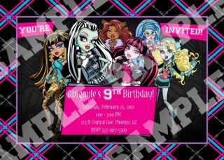 Custom Personalized Monster High Party Supplies You Print Choose One