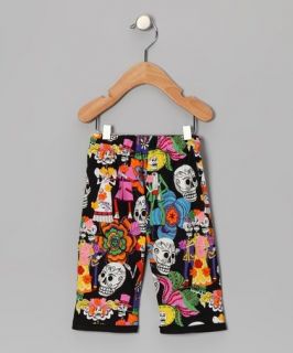 New Day of The Dead Skeleton Toddler Baby Pants Clothes Punk Sugar Skull Black