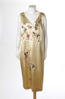 Newport News Golden Satin Embellished Sequin Sleeveless Evening Dress Size 16