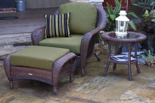 Tortuga Outdoor Furniture Lexington Java Resin Wicker Glider Chair 3 Piece Set