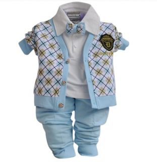 New Gentlemen Baby Boys Set 3pcs Set Cardigan Shirts Pants Boys Clothes Outfits