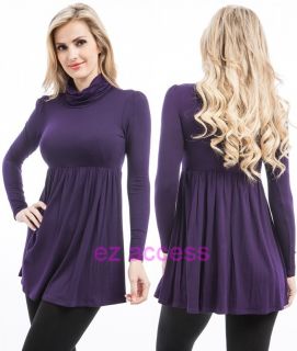 Sexy Womens Top Blouse Tunic Shirt Long Sleeve Cowl Turtle Neck Summer Top s M L