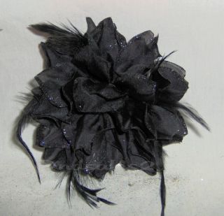 Hot Trend Glitter Trim Feather Flower Hair Clip Brooch Corsage 4986 7 Colors