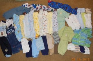 49pc Lot of Infant Baby Boys Fall Winter Clothes 0 3 6 Months 3M 6M
