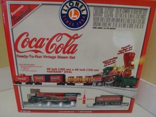 Lionel Coca Cola 125th Anniversary Vintage Steam O Gauge Train Set Open Box