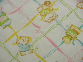 Vintage White Green Pink Blue Yellow Shirt Tales Baby Crib Sheet Bedding Bed