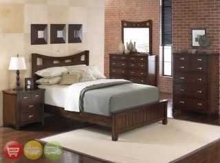 Mill Creek Queen Bed Walnut Bedroom Set Furniture New