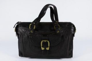 Michael Kors Brown Leather Attache Brief Case Bag Heavy Khaki Canvas Lining