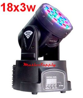 DJ 18X3W LED Moving Head Lighting RGB Wash 54Watt DMX512 Stage Club Party Show