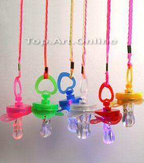 LED Light Up Whistle Survival Kit Bar Party Rave Fun Toy Pacifier Glow Sticks