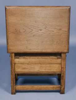 Antique English Oak Monks Chair Bench Flip Top w Storage