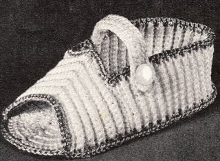 Vintage Crochet Pattern Baby Booties Soft Shoes Sandal