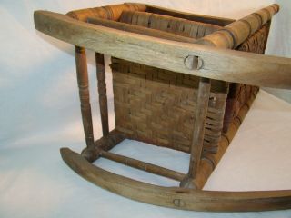 19thC Antique Child's Primitive Shaker Style Old Country Rocking Chair Rocker