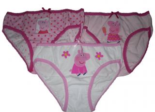 Girls 3 Pack Briefs Pants Underwear Peppa Pig