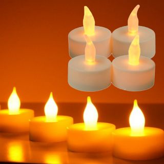 4 x Colour Changing LED Flameless Mood Battery Tea Lights Candles