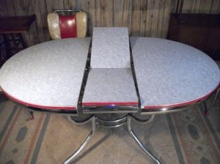 RARE Vintage Formica Chrome Retro Art Deco Kitchen Table Chairs 1950s Modern