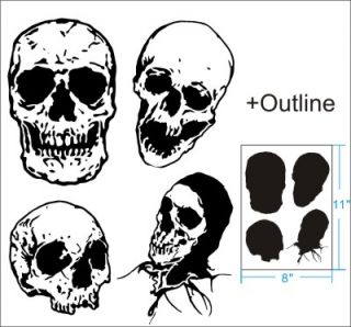 4 Skull Airbrush Stencil Template Pattern Craft Paint Party Custom 010288Y 9