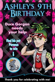 Monster High Birthday Party Scratch Off Game Card Favor