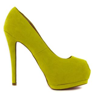 Hot Fashion Lime Green Keyhole Peep Toe Platform High Heel Stiletto Pump US 8 5