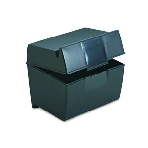 Oxford Plastic Flip Top File Box for 400 4 x 6 Index Cards Matte Black Storage